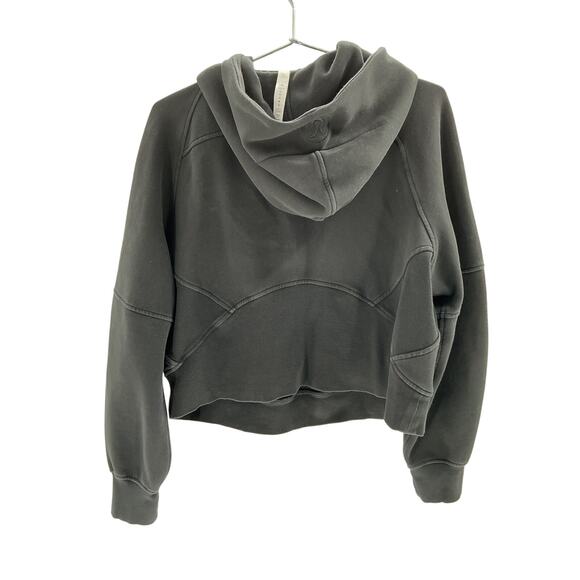 Lululemon 'Scuba' Grey Cotton Oversized Half-Zip Hoodie Size M / L - Picture 3 of 4